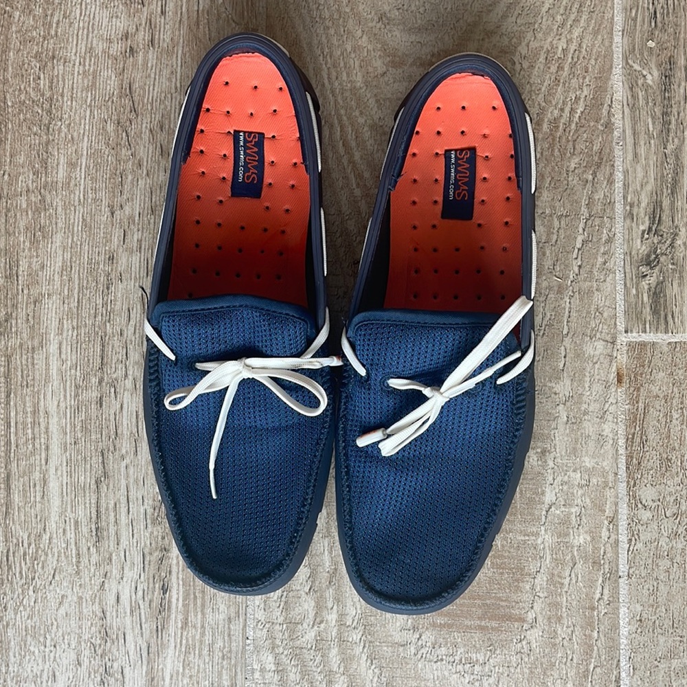 Mens Swims Size 8. Good condition. Worn twice. Minor scuffs and tear.